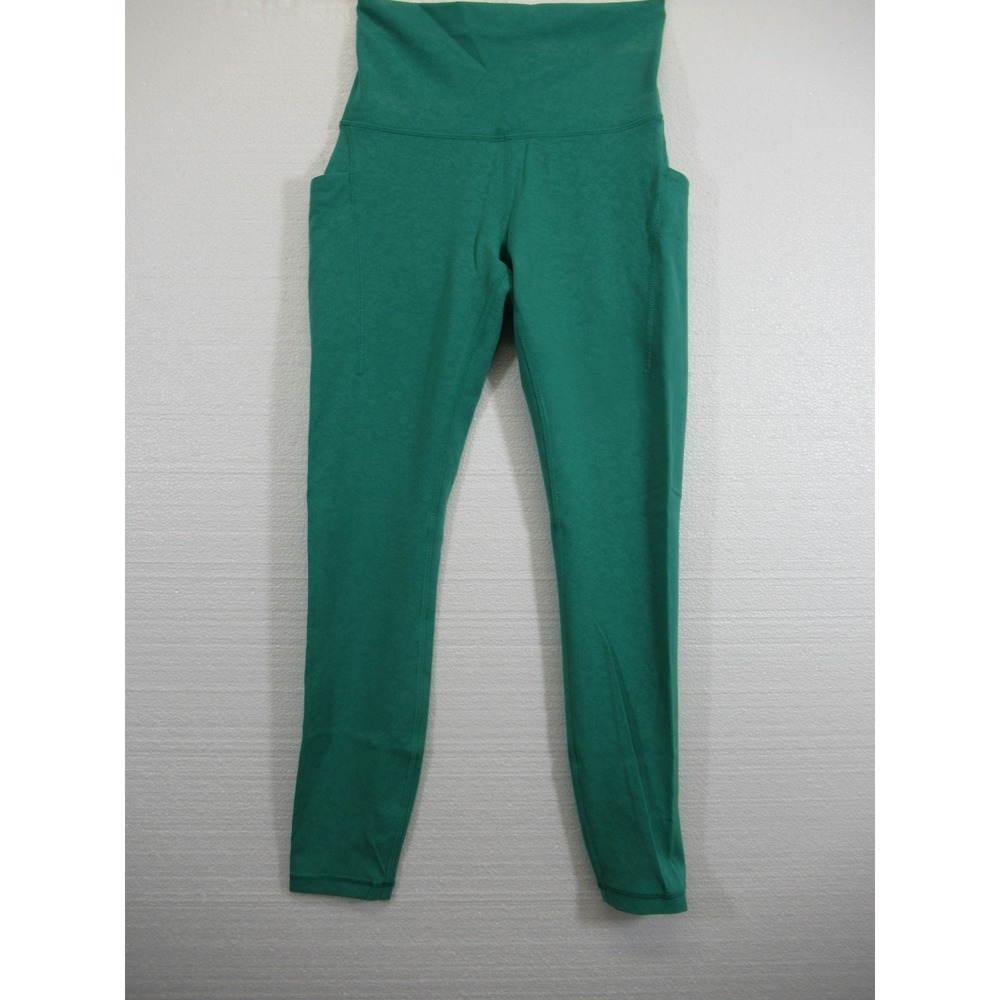 Lululemon Wunder Train High Rise Tight Leggings Women 4 Green Pockets lw5fhos